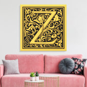 Brief Z Middeleeuws Monogram Art Nouveau Canvas Afdruk (Insitu (Woonkamer))