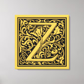 Brief Z Middeleeuws Monogram Art Nouveau Canvas Afdruk (Voorkant)