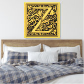 Brief Z Middeleeuws Monogram Art Nouveau Canvas Afdruk (Insitu (Slaapkamer))