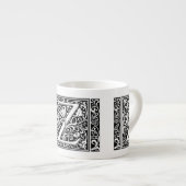 Brief Z Middeleeuws Monogram Art Nouveau Espresso Kop (Voorkant rechts)