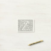 Brief Z Middeleeuws Monogram Art Nouveau Post-it® Notes (Op bureau)