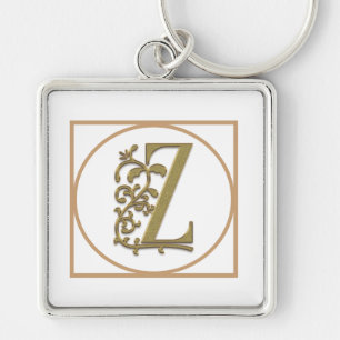 BRIEF Z MONOGRAM Beauful Wedding New Home Gift Sleutelhanger