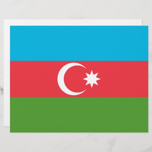 Briefhoofd met Vlag van Azerbeidzjan (Voorkant / Achterkant)