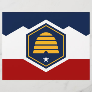 Briefhoofd met vlag van de staat Utah, VS