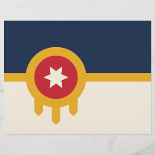 Briefhoofd met vlag van Tulsa, Oklahoma
