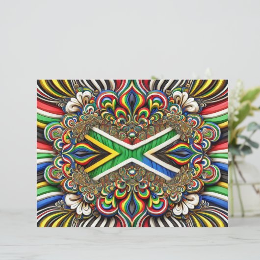 Briefhoofd met Zuid-Afrikaanse kleuren Design (Staand voorkant)