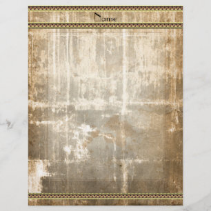Briefhoofd Oud Gescheurd Papier Goud Bruine Rand