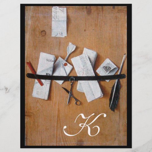 BRIEFHOUDER IN HOUT MONOGRAM, wit zwart (Voorkant)