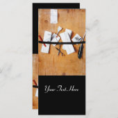 BRIEFHOUDER IN HOUT MONOGRAM zwart wit (Voorkant / Achterkant)