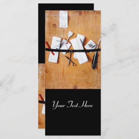 BRIEFHOUDER IN HOUT MONOGRAM zwart wit (Voorkant / Achterkant)