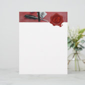 BRIEFHOUDER IN HOUT RED WAX SEAL MONOGRAM brown (Staand voorkant)