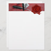 BRIEFHOUDER IN HOUT RED WAX SEAL MONOGRAM brown (Voorkant / Achterkant)