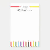 Briefje van de leraar Regenboog Potloden Post-it® Notes (Voorkant)