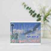 Briefkaart 10-jarig jubileum 9/11 vergeten we nooi (Staand voorkant)