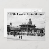 briefkaart "1900s Florida Train Station" (Voorkant / Achterkant)
