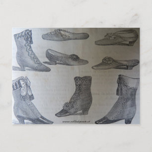 Briefkaart,19e-eeuwse illustratie van de mode - sc briefkaart