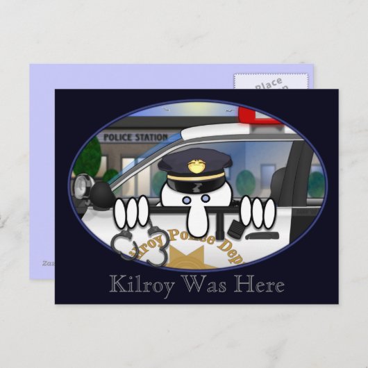 Briefkaart 2 van de politie Kilroy (Voorkant / Achterkant)