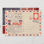 Briefkaart 4 juli Uitnodiging (Voorkant / Achterkant)