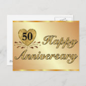 Briefkaart - 50e Jubileum - Goud (Voorkant / Achterkant)