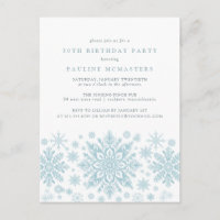 BRIEFKAART 50ste verjaardag Blue Snowflake