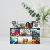 Briefkaart 9 Fotosjabloon Afgerond Lijst Collage (Staand voorkant)