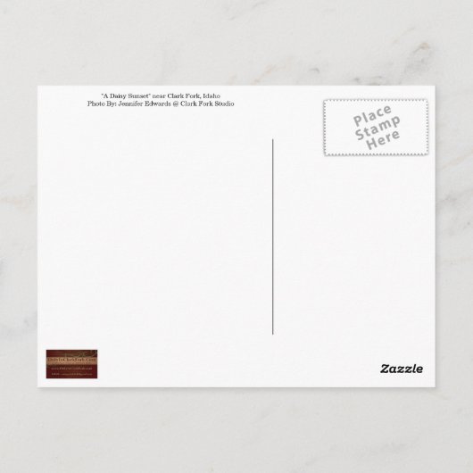 BRIEFKAART ~ "A Daisy Sunset" (Achterkant)