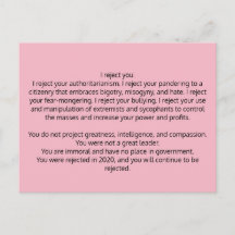 Briefkaart aan voormalig President Trump