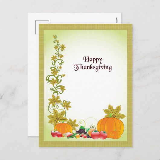 Briefkaart Aangepaste Thanksgiving (Voorkant / Achterkant)