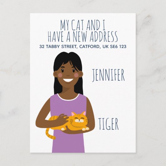 Briefkaart Aankondiging aangepast nieuw adres (Voorkant)