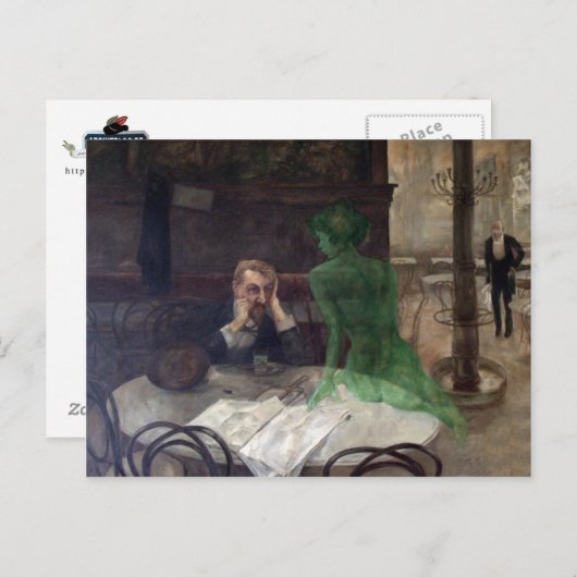 Briefkaart Absinthe Drinker (Voorkant / Achterkant)