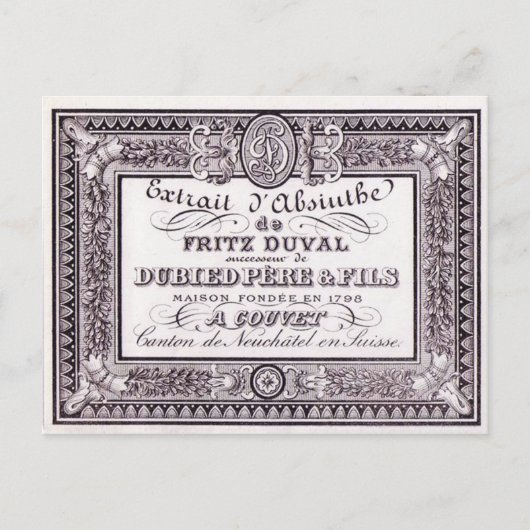 Briefkaart Absinthe Duval (Voorkant)