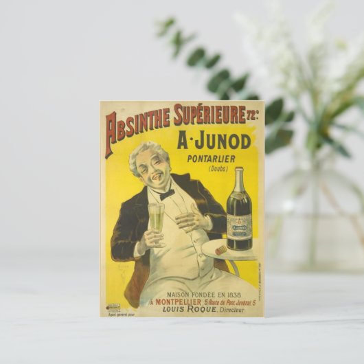 Briefkaart Absinthe Junod (Staand voorkant)