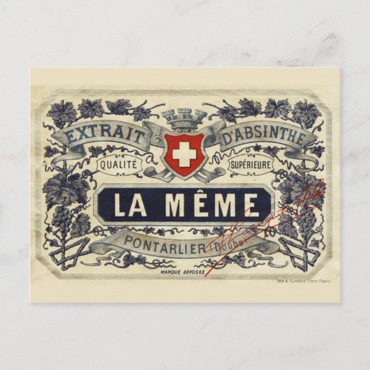 Briefkaart Absinthe La Même (Voorkant)