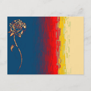 Briefkaart abstract Roos