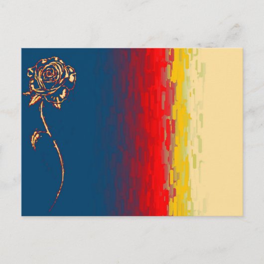 Briefkaart abstract Roos (Voorkant)