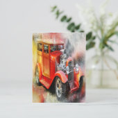 Briefkaart abstracte Vintage Car (Staand voorkant)