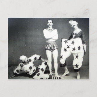 Briefkaart Acrobat en Clowns