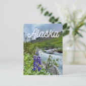Briefkaart Alaska River Flower (Staand voorkant)