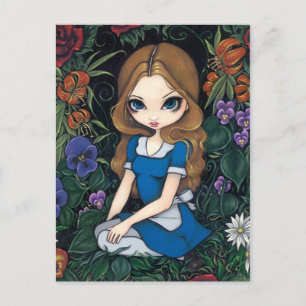 briefkaart "Alice and the Flowers"