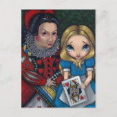 briefkaart "Alice and the Queen of Hearts" (Voorkant)