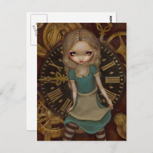 briefkaart "Alice in Clockwork" (Voorkant / Achterkant)