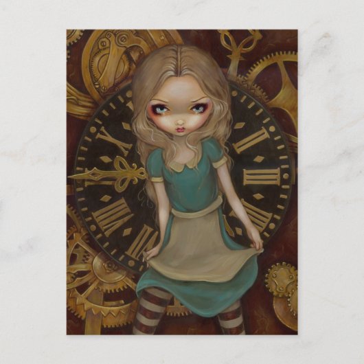briefkaart "Alice in Clockwork" (Voorkant)