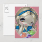 briefkaart "Alice's Tea Party" (Voorkant / Achterkant)