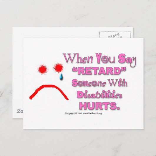 Briefkaart - Als je zegt: "Retard", dan is er een  (Voorkant / Achterkant)