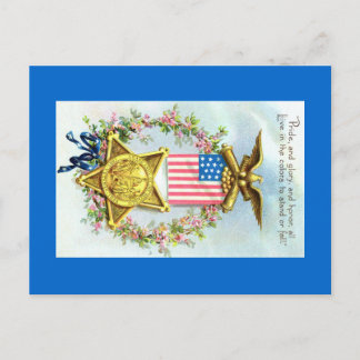 Briefkaart - Amerikaanse vlag Star Eagle