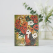 Briefkaart Ann Hayes Rode bloemen, gemengd (Staand voorkant)