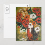 Briefkaart Ann Hayes Rode bloemen, gemengd (Voorkant / Achterkant)