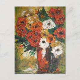 Briefkaart Ann Hayes Rode bloemen, gemengd