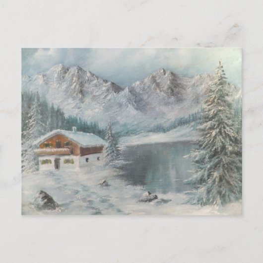 Briefkaart Ann Hayes schildert de Beierse sneeuwdr (Voorkant)