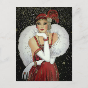 Briefkaart - Art Deco-kerst